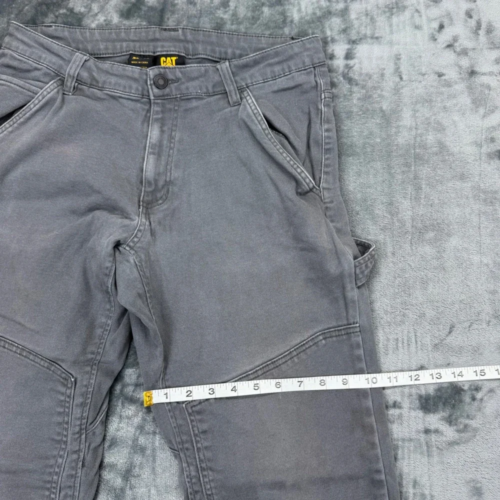 CAT Caterpillar Mens Grey Double Knee Work Pants 32x32 Utility Carpenter 1554304